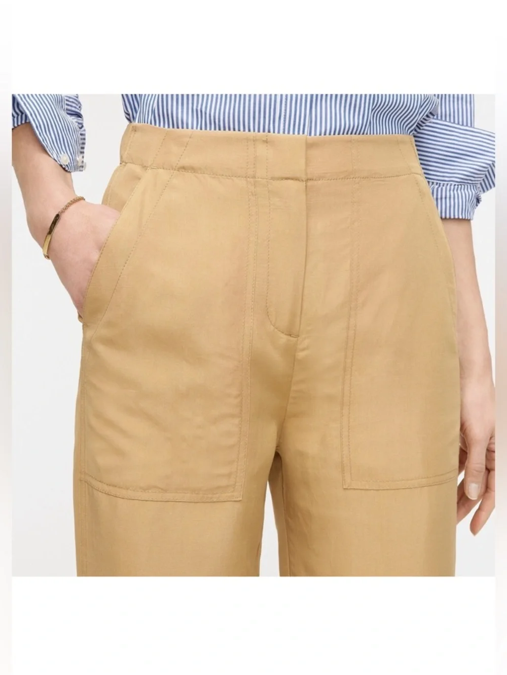 J. Crew Straight-leg pant with surplus pockets Honey Brown 00